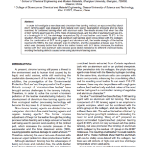 Properties of Epoxy Modified Starch Tanning Agent Combined with Aluminum Salt