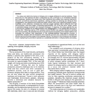 Xylanase-Assisted Fibre Opening - A Sustainable Approach to Stingray Leather Production