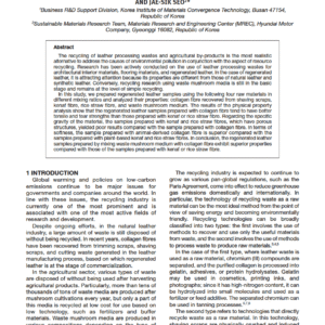 Properties of Regenerated Leather Prepared Using Fibrous Biomass and Waste Mushroom Medium