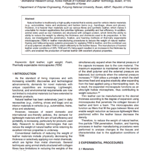 A Study on Characteristics of Lightweight Split Leather using Foam Technology