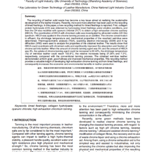 Preparation and Application of a High Exhaustion Chrome Tanning Auxiliary from Limed Fleshings