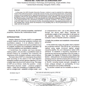 Establishment of Mathematical Model for the Influence of Physical and Mechanical Properties of RL/CR Composites