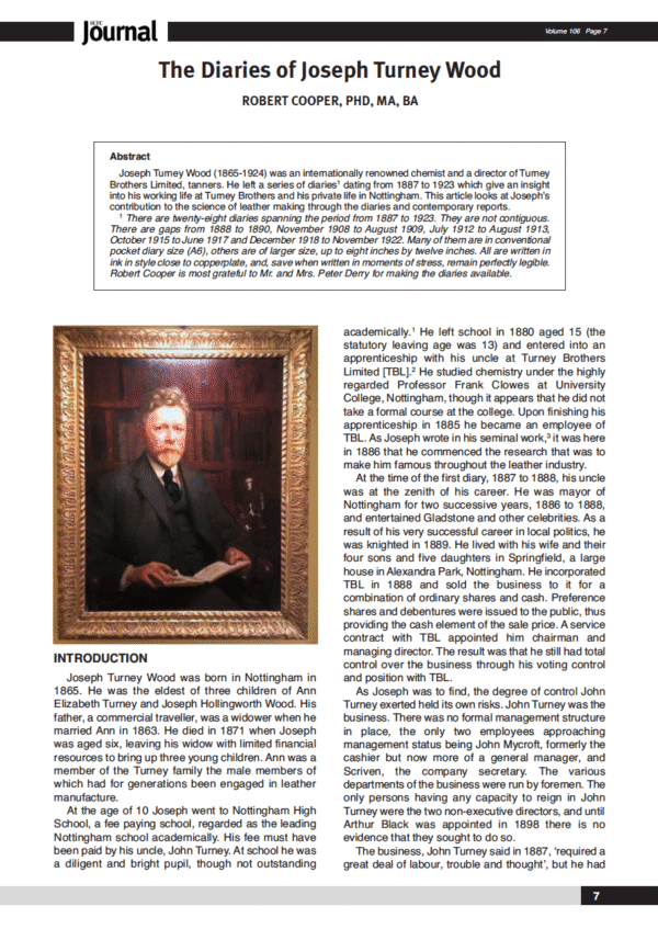 The Diaries of Joseph Turney Wood