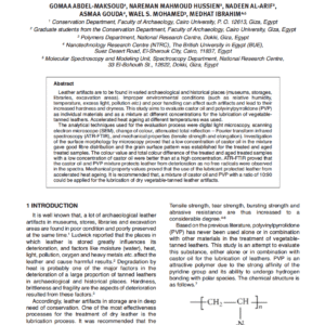 Evaluation of a Mixture of Castor Oil and Polyvinylpyrrolidone for the Lubrication of Dry Vegetable Tanned Leather Artifacts