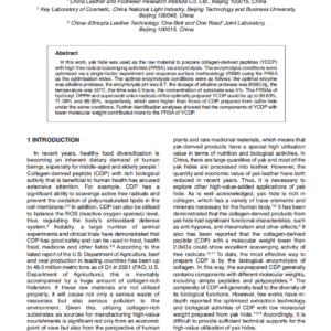 Extraction, Identification and Free Radical Scavenging Activities of Collagen-Derived Peptides from Yak Hide