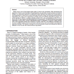 Rapid Improvement of Wool Keratin Fertiliser Efficiency Based on Electrodegradation