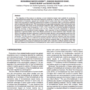 Preparation and Application of Metanilic Acid Modified Ecological Melamine Resins for Making Formaldehyde-free Leather