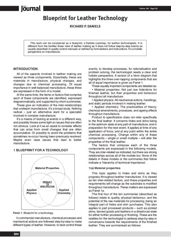 Blueprint for Leather Technology