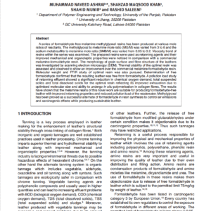 Synthesis, Characterisation and Application of Environment Friendly Polymers for Producing Sustainable Leather
