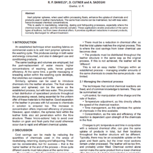 The Use of Inert Polymer Spheres in Retannage and Fatliquoring Floats. Reduced chemical use and environmental advantage