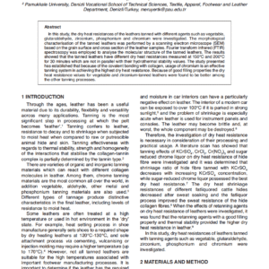 Dry Heat Resistance of Leathers of Different Tannages