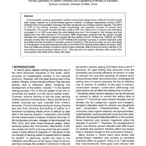 A New Way to Treat Chrome Leather Shavings: Collagen Degradation Product as Cement Retarder