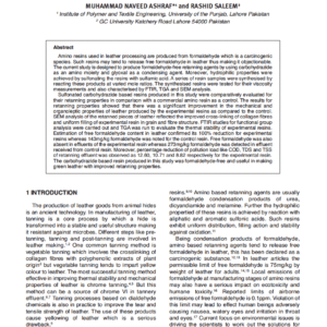 Preparation of Sulfonated Carbohydrazide-Glyoxal Based Retanning Agent and its Use in Manufacture of Sustainable Leather