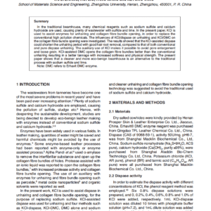 KCl-assisted Enzyme in Unhairing and Collagen Fibre Bundle Opening for Cleaner Leather Making