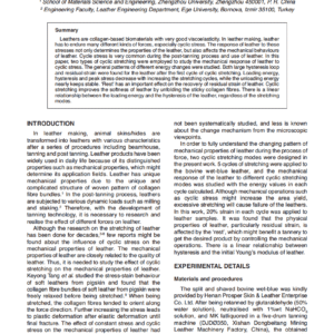 Effect of Cyclic Stress on the Structure and Mechanical Properties of Leather