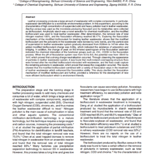 Flocculation Mechanism of Modified Bioflocculant for Leather Wastewater Treatment