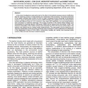 Effect of Argon Atmospheric Pressure Plasma (APP) Treatment on the Properties of Sheep Leathers and Wastewater of the Retanning Processes
