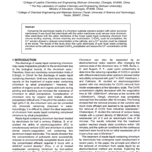 Electrochemical Separation of Chromium Containing Tannery Waste Liquid