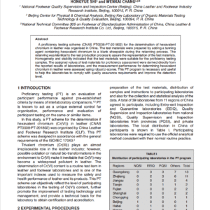 Proficiency Testing for Determination of Hexavalent Chromium in Leather in China