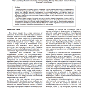 Preparation  of a Biomass Adhesive Based on Bamboo and Leather Shavings