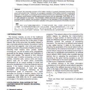Ecological Evaluation of Leather Industry by Neural Network