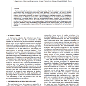 Factors Influencing the Wet Properties of Leather Board