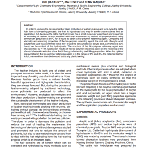 Re-utilization of Biomass Resources: Preparation and Application of a Bio-polymer Retanning Agent Based on Cattle Hair Hydrolysate