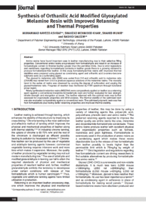 Synthesis of Orthanilic Acid Modified Glyoxylated Melamine Resin with Improved Retanning and Thermal Properties