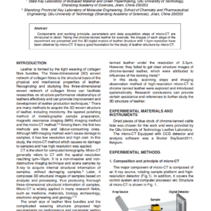 Acquisition and Observation Methods of Threedimensional Leather Structure Based on Micro-CT