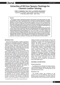 Extraction of Oil from Tannery Fleshings for Chamois Leather Tanning