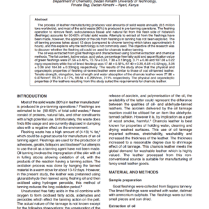Extraction of Oil from Tannery Fleshings for Chamois Leather Tanning