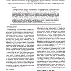 Soy Protein Isolate Reinforced Yak Skin Collagen Edible Films for Ultraviolet Barring Function