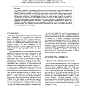 Preparation and Properties of Matting Waterborne Polyurethane with Polybutadiene