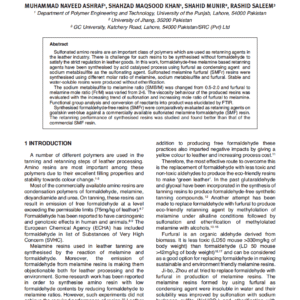Preparation of Formaldehyde-free Melamine Resins using Furfural as Condensing Agent and Investigation of their Retanning Performance
