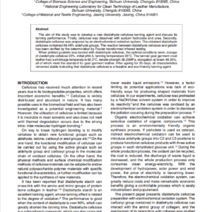 The Tanning Performance of Dialdehyde Cellulose Prepared by Electrochemical Oxidation System