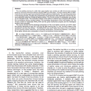 Chrome-Less Tanning – a Non-Pickling Process Based on Zr-Al-Ti Complex Tanning Agent