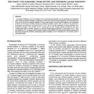 Self-Conversion of Hexavalent Chromium Formed in Chrome-Tanned Leather during Long-term Storage and Perfect Inhibition with a Combination of Inhibitors