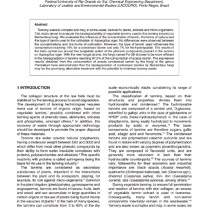 Biodegradation by Filamentous Fungi of Vegetable Tannins Used in the Tanning Industry