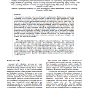 Exploring the Mechanisms of the Interaction between a Specific Bioflocculant and Tannery Wastewater
