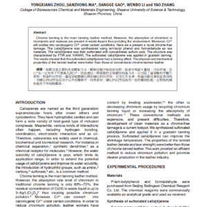 Preparation and Characterisation of Sulfonated Calix[4]arene and Its Application in Chrome-free Tanning