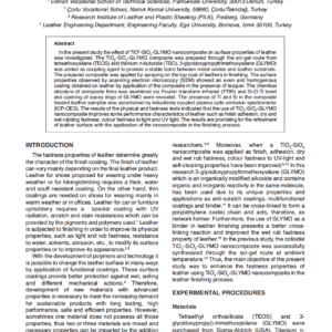 Leather Surface Refinement with Application of the TiO2-SiO2-GLYMO Nanocomposite and Lacquer Coating