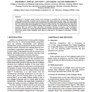 The Relationship Between the Organoleptic Properties of Leather and the Aggregate Structure of Collagen Fibres