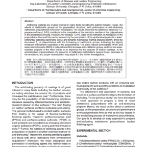 Preparation and Properties of Anti-biofouling Zwitterionic Polyurethane Leather Coating