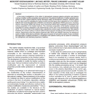Surface Activation and Coating on Leather by Dielectric Barrier Discharge (DBD) Plasma at Atmospheric Pressure