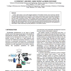 Recycling of Raw Materials (Collagen Protein) in the Leather Industry —high value added application of leather solid waste