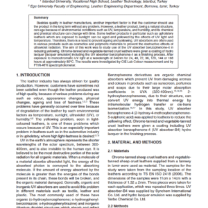 Reduction of Yellowing Effect on Leathers with UV Absorber Benzophenone-4