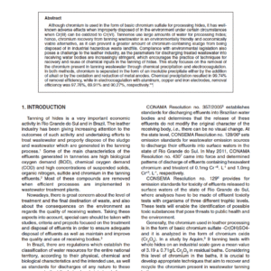 Removal of Chromium from Tanning Wastewater by Chemical Precipitation and Electrocoagulation