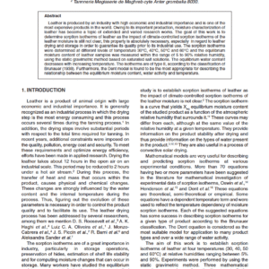 Moisture Sorption Isotherms of Leather