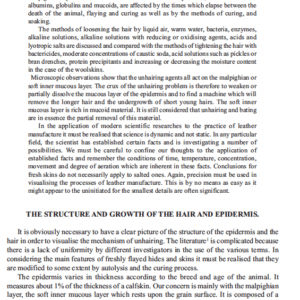 The Methods and Mechanism of Unhairing