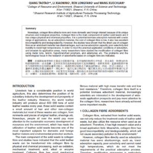 Leather Solid Waste: A Review A Low Cost Adsorption Material Based on Collagen Fibre